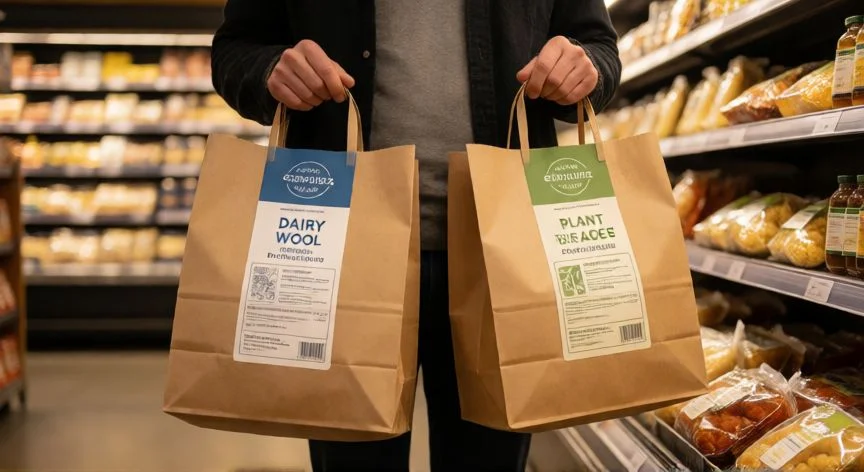 diferencia entre vegano y vegetariano, Elección de productos en el supermercado según la dieta