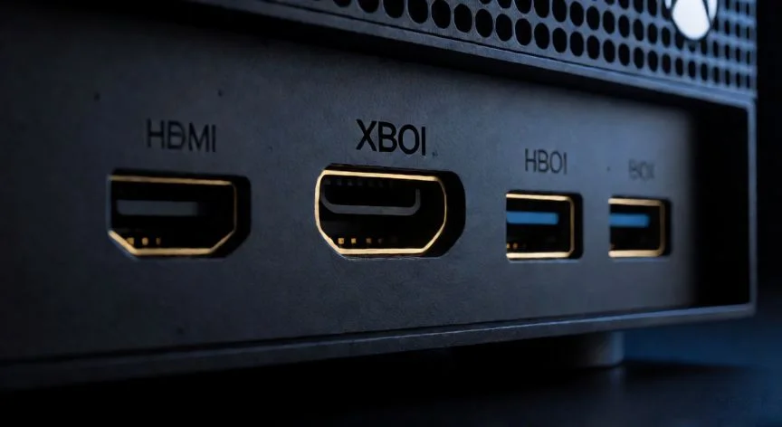 diferencia entre xbox series s y x, Detalle de los puertos y conectividad HDMI de la consola Xbox