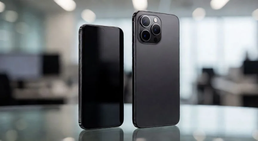 Comparativa física entre el Xiaomi 17T y el Xiaomi 17T Pro sobre una superficie de vidrio