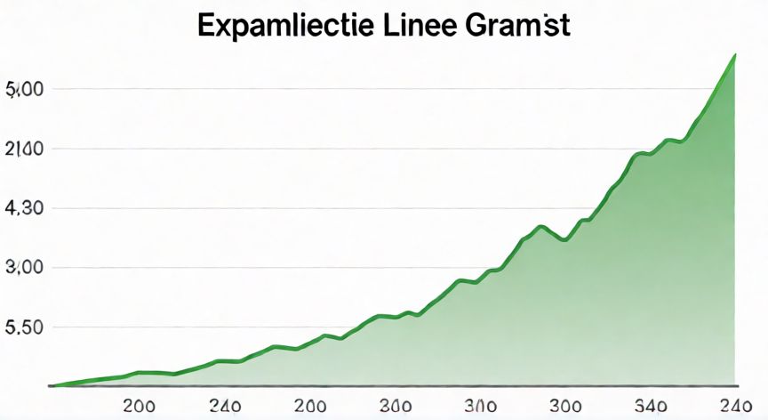 donde ahorrar con interes compuesto, Gráfico de línea mostrando el crecimiento exponencial del interés compuesto