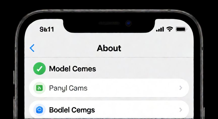 donde ver que iphone tengo, Pantalla de ajustes del iPhone mostrando el modelo