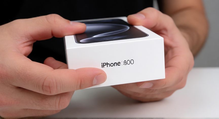 donde ver que iphone tengo, Caja original de iPhone con etiqueta de modelo