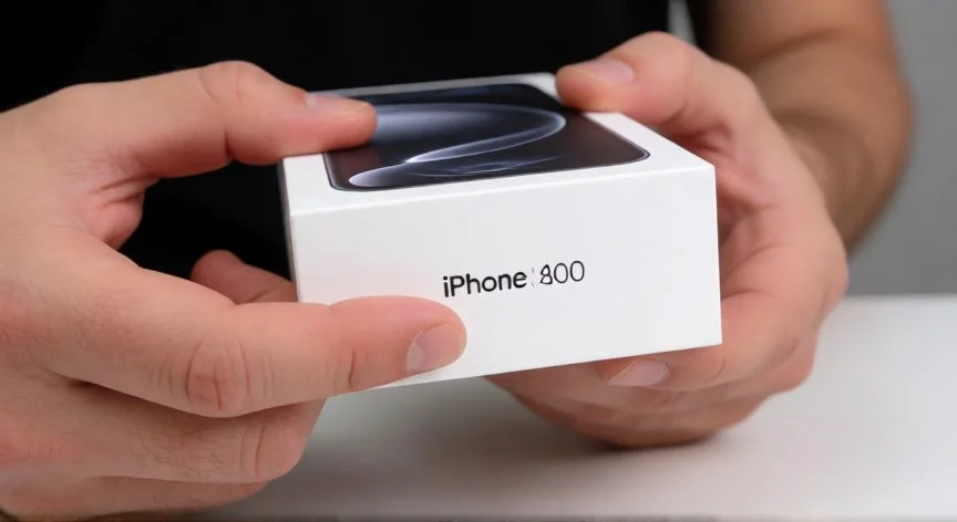 donde ver que iphone tengo, Manos extrayendo bandeja SIM de un iPhone para leer el código modelo