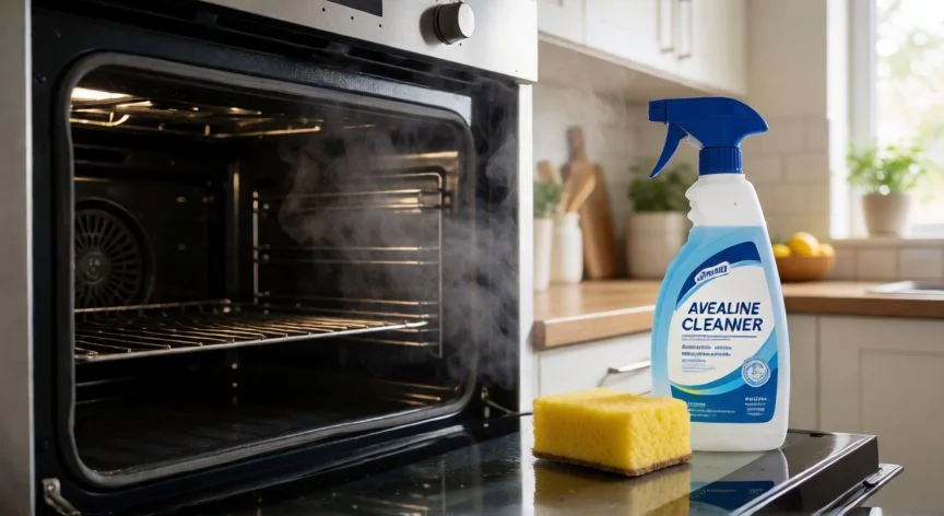 el mejor producto para limpiar un horno muy sucio, Horno limpio y brillosos junto a productos de limpieza profesional