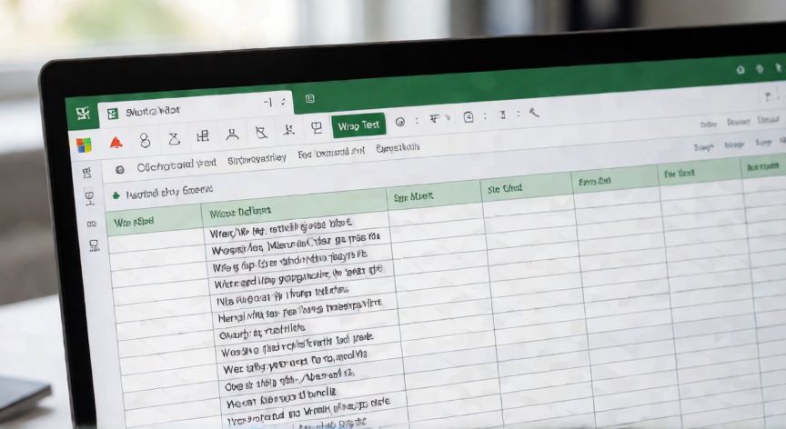 en excel ajustar texto, Pantalla de Excel mostrando la opción Ajustar texto resaltada en la barra de herramientas