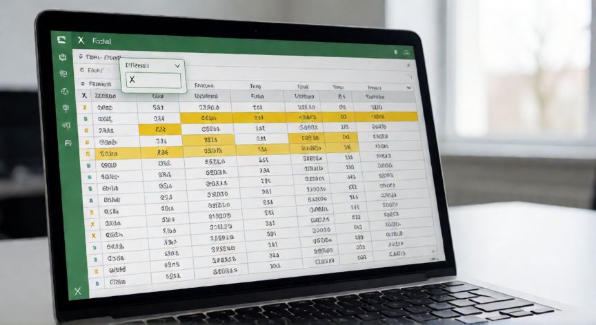 en excel buscar x, Filtro de Excel mostrando celdas que contienen la letra X