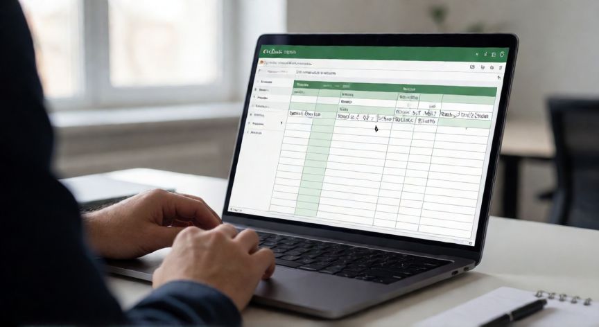 Persona trabajando en Excel usando la función BUSCARX en una hoja de cálculo