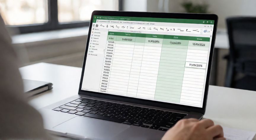 Persona calculando días entre dos fechas en una hoja de cálculo de Excel