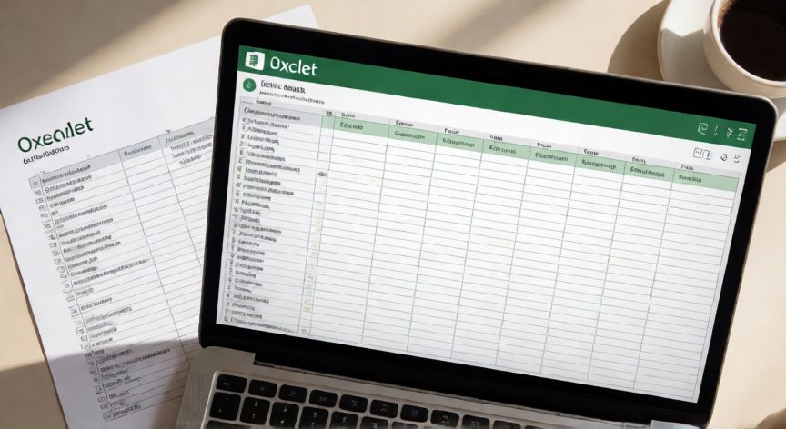 en excel como juntar celdas, Hoja de Excel con encabezados centrados sin celdas fusionadas junto a un informe impreso