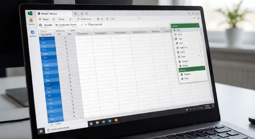 en excel como ocultar filas, Ventana de Excel con filas seleccionadas y menú contextual de ocultar abierto
