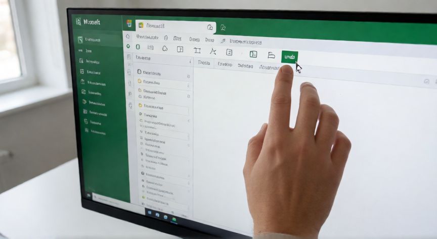 en excel control z, Pantalla de Excel mostrando el botón de deshacer en la barra de herramientas con un cursor señalándolo