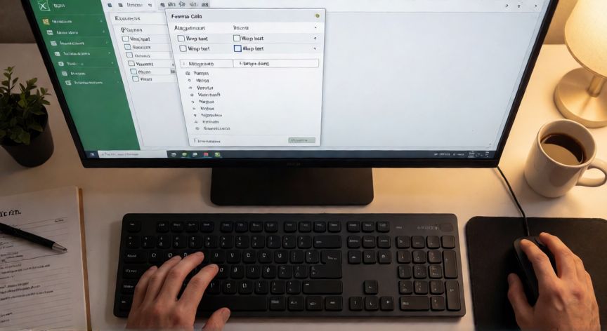 en excel donde esta ajustar texto, Ventana de Formato de celdas en Excel con la casilla Ajustar texto marcada en la pestaña Alinear