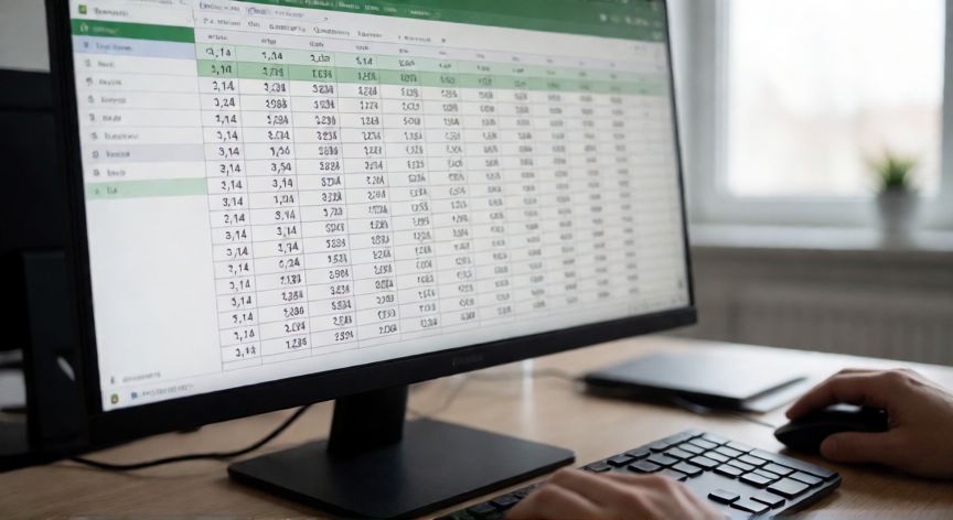 Pantalla de Excel mostrando números con separador decimal coma y punto