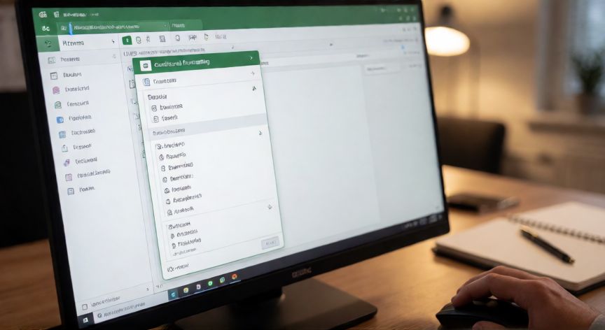 en excel formato condicional, Usuario seleccionando la opción de formato condicional en la barra de herramientas de Excel