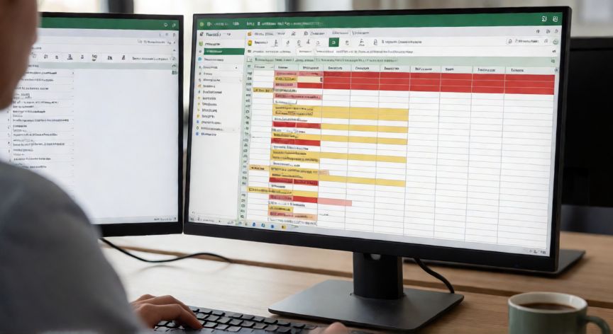 Hojas de cálculo en Excel con celdas resaltadas por control de cambios activo