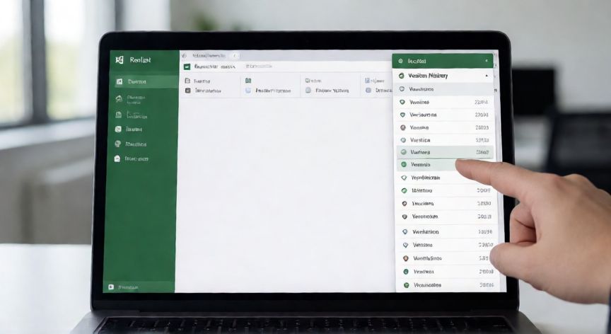 en excel hay control de cambios, Panel de historial de versiones de Excel en Microsoft 365 mostrando múltiples guardados