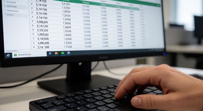 en excel los decimales van con coma o punto, Pantalla de Excel mostrando números con coma como separador decimal en configuración regional española