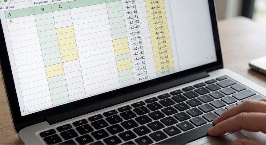 en excel multiplicar celdas, Hojas de cálculo en Excel mostrando la fórmula de multiplicación de celdas =A2*B2 aplicada en varias filas