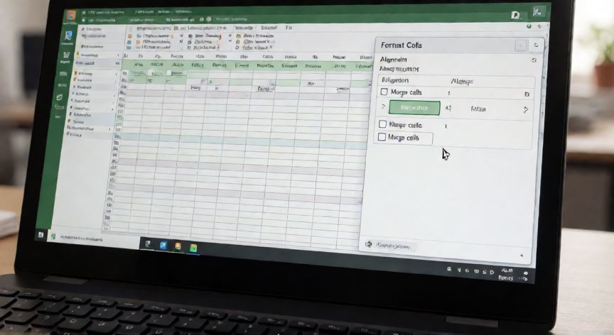 en excel no se pueden combinar celdas, Vista de Excel donde la opción de combinar celdas aparece deshabilitada en gris