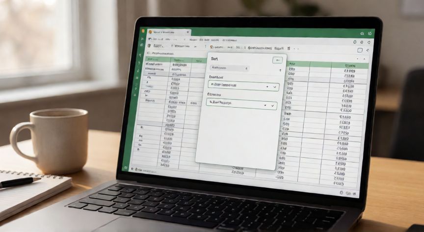 en excel podemos ordenar los datos de una tabla por más de una columna, Diálogo de ordenación multinivel abierto en una hoja de cálculo de Excel