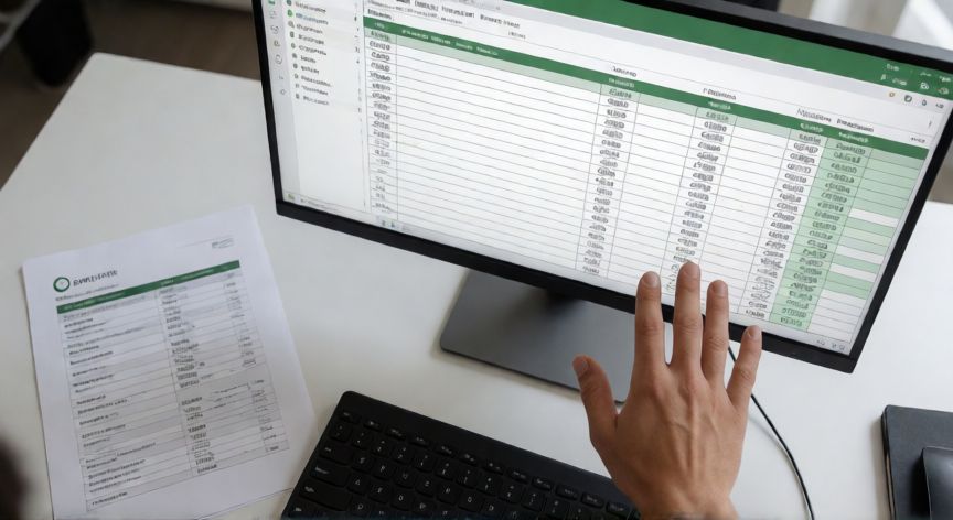 en excel podemos ordenar los datos de una tabla por más de una columna, Pantalla de ordenador con tabla de Excel ordenada por varias columnas en una oficina