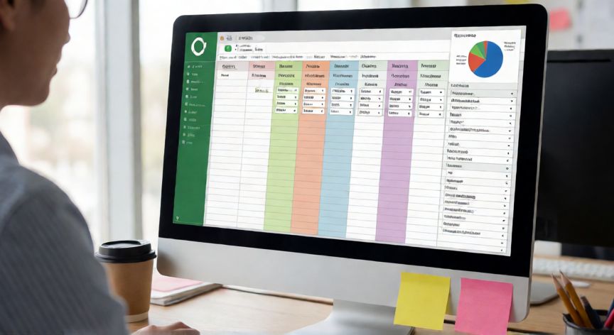 en excel que es una base de datos, Pantalla de Excel mostrando una tabla estructurada como base de datos con filtros y gráficos