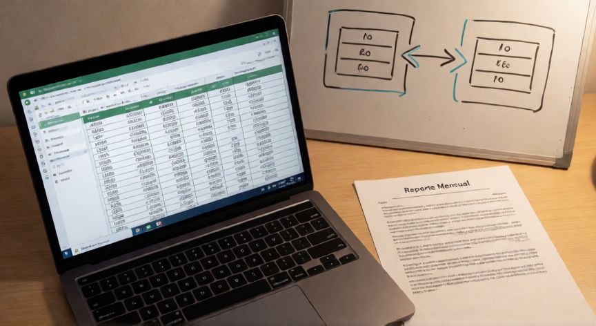 en excel que es una base de datos, Diseño de base de datos relacional en pizarra junto a una tabla dinámica en Excel