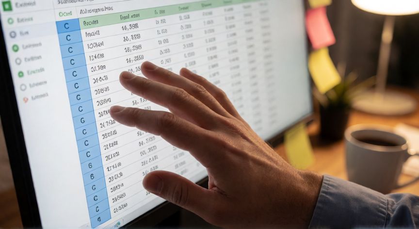 en excel que es una columna, Selección de una columna completa en Excel con el cursor sobre la letra C