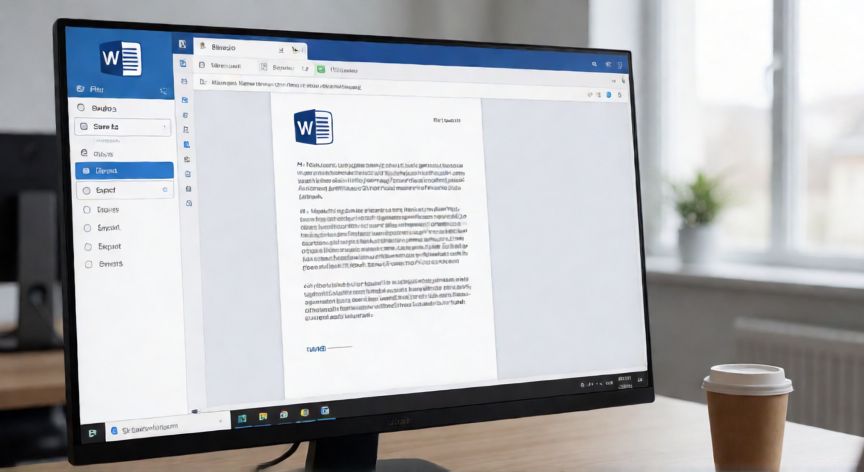 en word a pdf, Pantalla de Microsoft Word mostrando el menú Archivo con la opción Guardar como PDF seleccionada