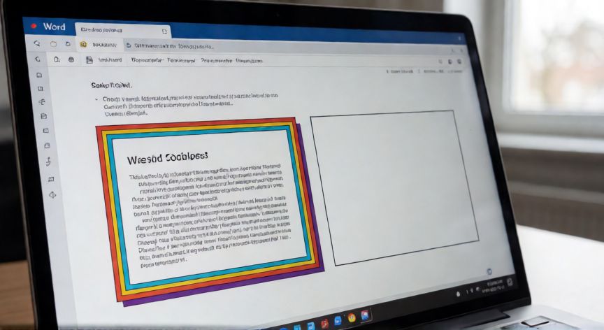 en word como hacer un cuadro, Documento de Word con cuadros de texto y figuras personalizadas con bordes y colores
