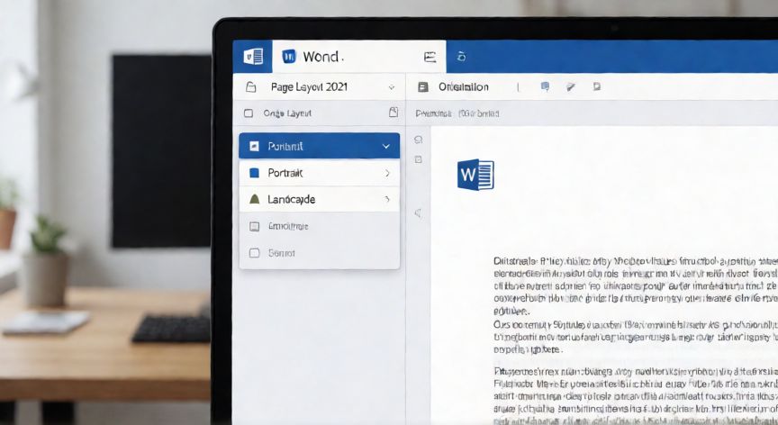 en word como poner la hoja en horizontal, Vista de Microsoft Word con el menú de orientación desplegado mostrando la opción Horizontal seleccionada