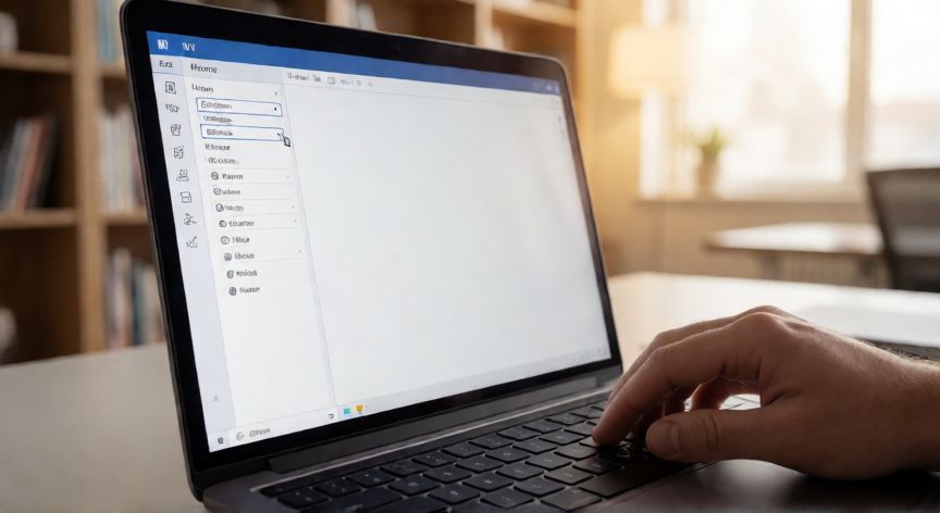 en word como seleccionar todo el texto, Menú de Word con la opción Inicio y el grupo Edición desplegado para seleccionar todo el documento
