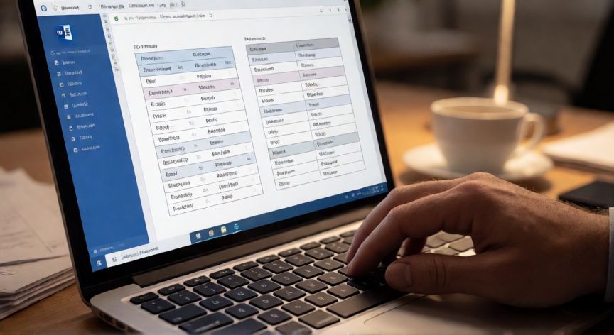 en word como unir dos tablas, Persona uniendo dos tablas en Microsoft Word desde el teclado