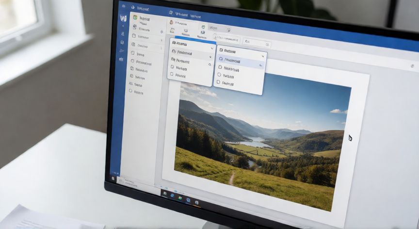 en word como voltear una imagen, Pantalla de Microsoft Word mostrando el menú desplegable de Rotar con las opciones de voltear imagen