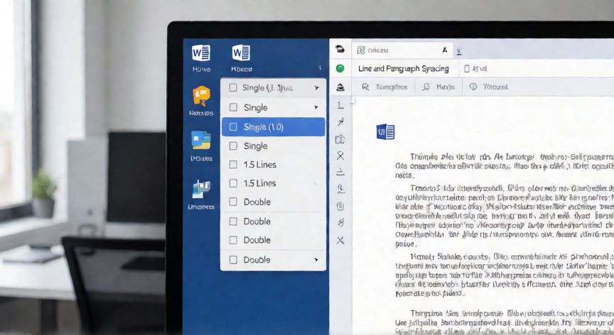 en word cual es el interlineado sencillo, Menú de interlineado en Word con la opción Sencillo 1.0 resaltada