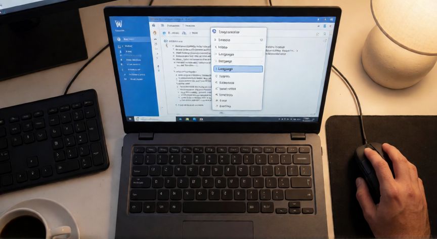 en word donde cambio el idioma, Clic derecho sobre texto en Word con el menú contextual abierto mostrando la opción de Idioma para cambiar el idioma de corrección
