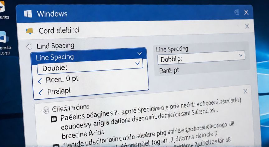 en word donde se pone el interlineado, Diálogo de formato de párrafo en Word con la opción de interlineado desplegada mostrando Doble