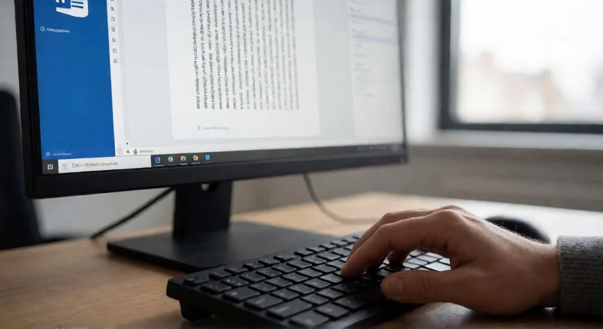 Pantalla de Word mostrando texto orientado verticalmente en un documento