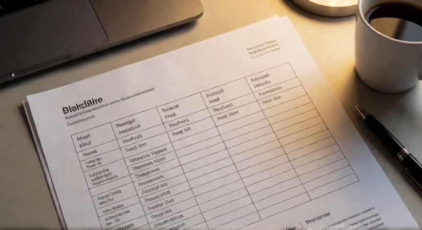 en word escribir vertical, Documento impreso con celdas de tabla que contienen texto vertical