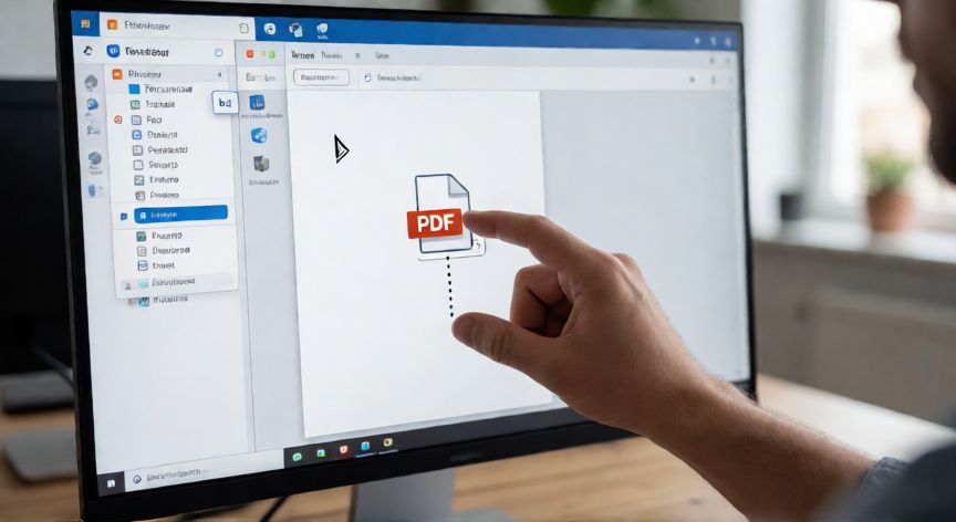 en word insertar pdf, Arrastrando un archivo PDF desde el Explorador de Windows hacia un documento de Word abierto
