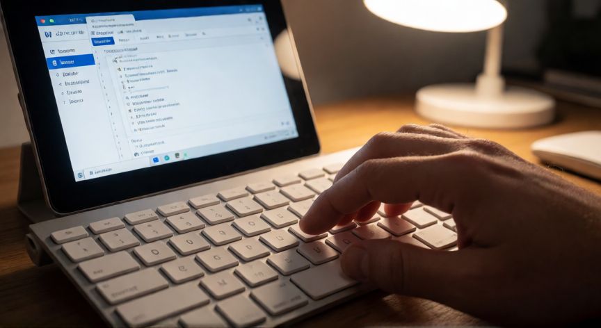 en word la cinta de opciones, Mano usando atajo de teclado Alt+I para navegar la cinta de opciones de Word