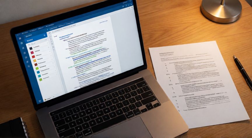 en word la tabla de contenido, Documento de Word con estilos de título aplicados y tabla de contenido impresa al lado