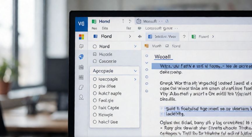 en word letra capital, Interfaz de Microsoft Word mostrando la opción de cambiar a mayúsculas en el grupo Fuente de la pestaña Inicio