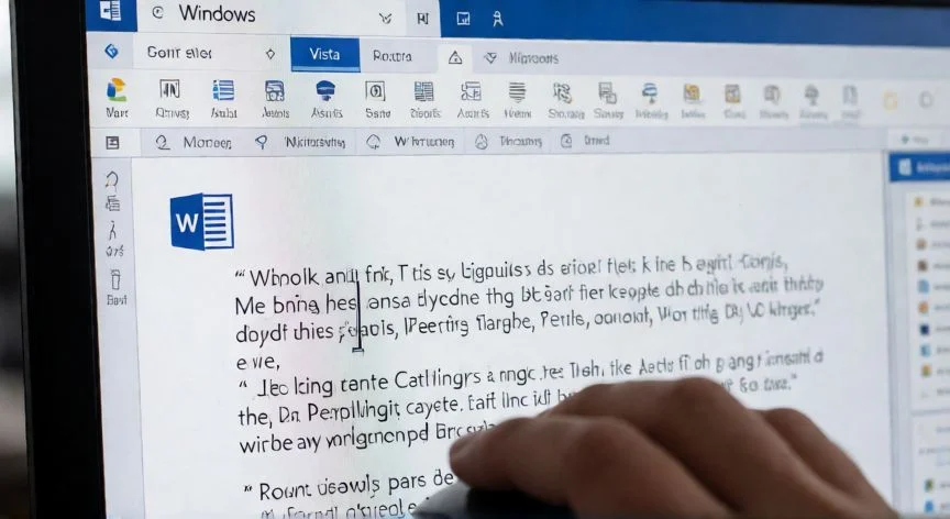 Pantalla de Microsoft Word mostrando el cursor de texto visible en un documento abierto
