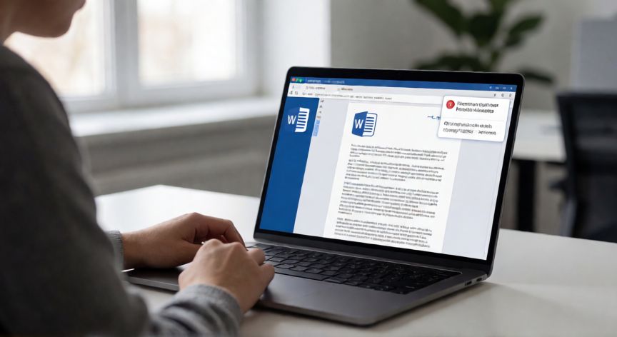 en word me sale error de activacion de productos, Usuario viendo error de activación en Microsoft Word en su portátil
