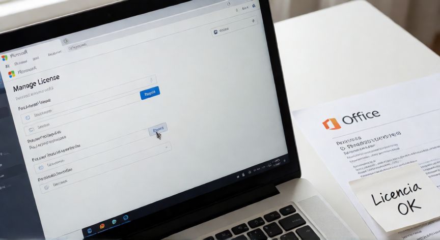 en word me sale error de activacion de productos, Pantalla de gestión de licencia de Office con nota de verificación de producto