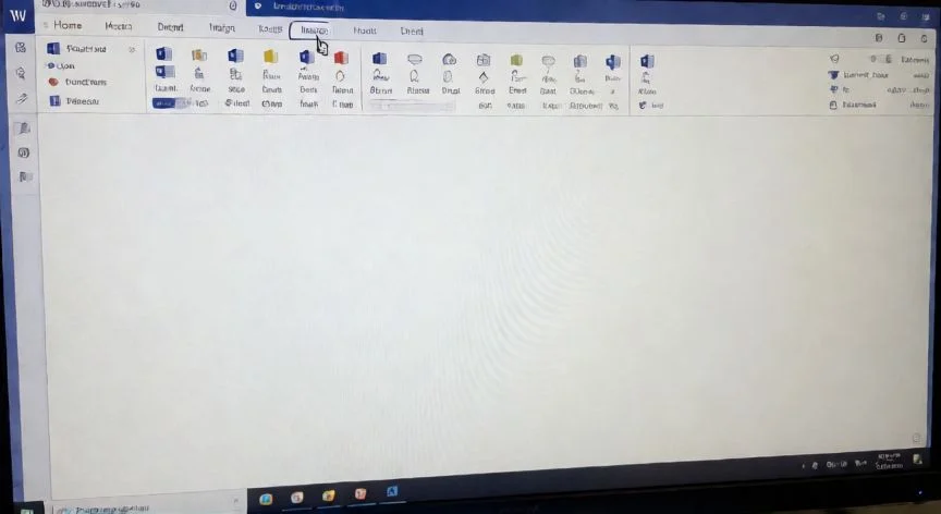 Pantalla de Microsoft Word con la barra de herramientas Ribbon desplegada completa