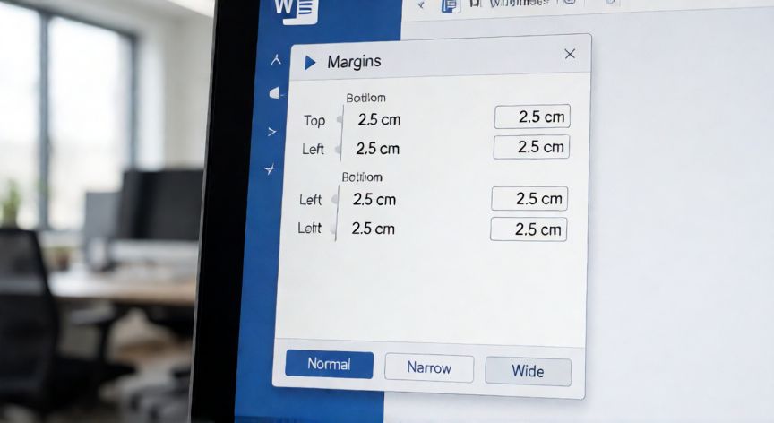 en word no me salen los margenes, Caja de diálogo de Márgenes en Word con valores personalizados de 2,5 cm en cada lado