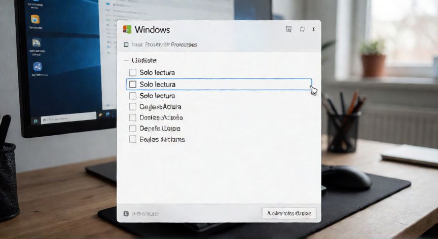 en word no puedo escribir, Ventana de propiedades de archivo en Windows desmarcando la opción Solo lectura