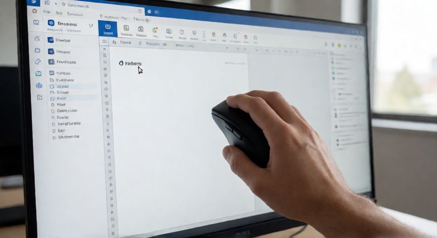 en word no se ve el encabezado, Pantalla de Word con el cursor haciendo doble clic en la zona del encabezado para activar su edición